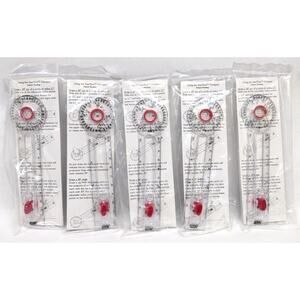 Lot of 5 - New Geotool Classroom Safety Compass / Protractors for Math Geometry